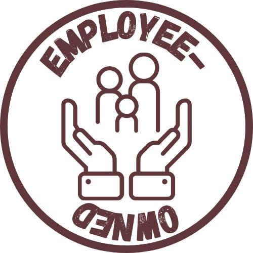 Badge features Employee-owned business